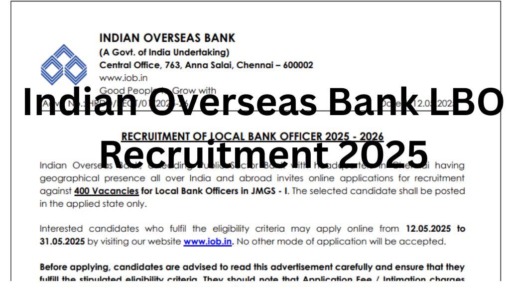Indian Overseas Bank IOB LBO Recruitment 2025