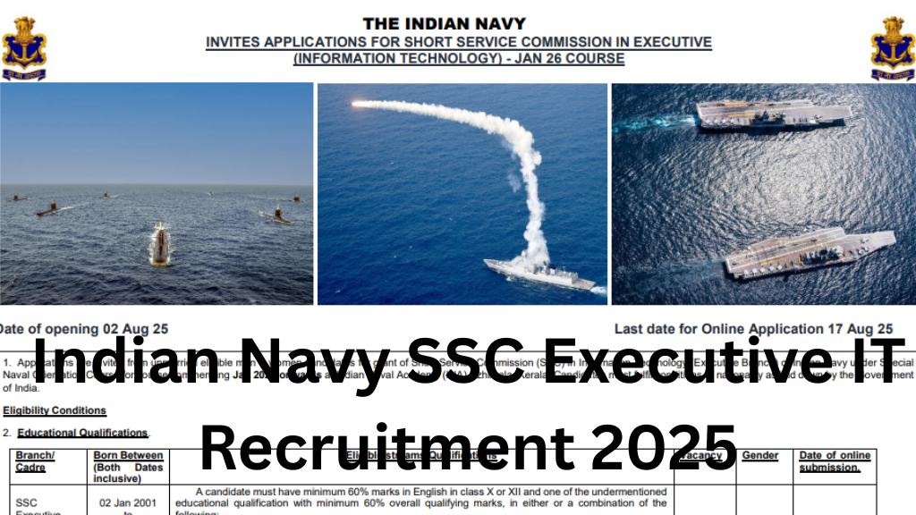 Indian Navy SSC Executive IT Recruitment 2025