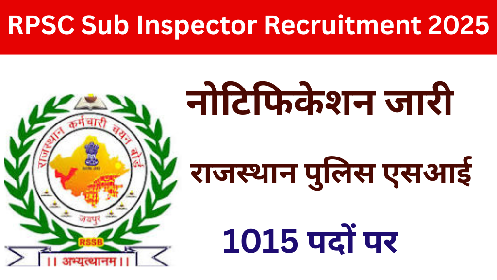 RPSC Sub Inspector Recruitment 2025