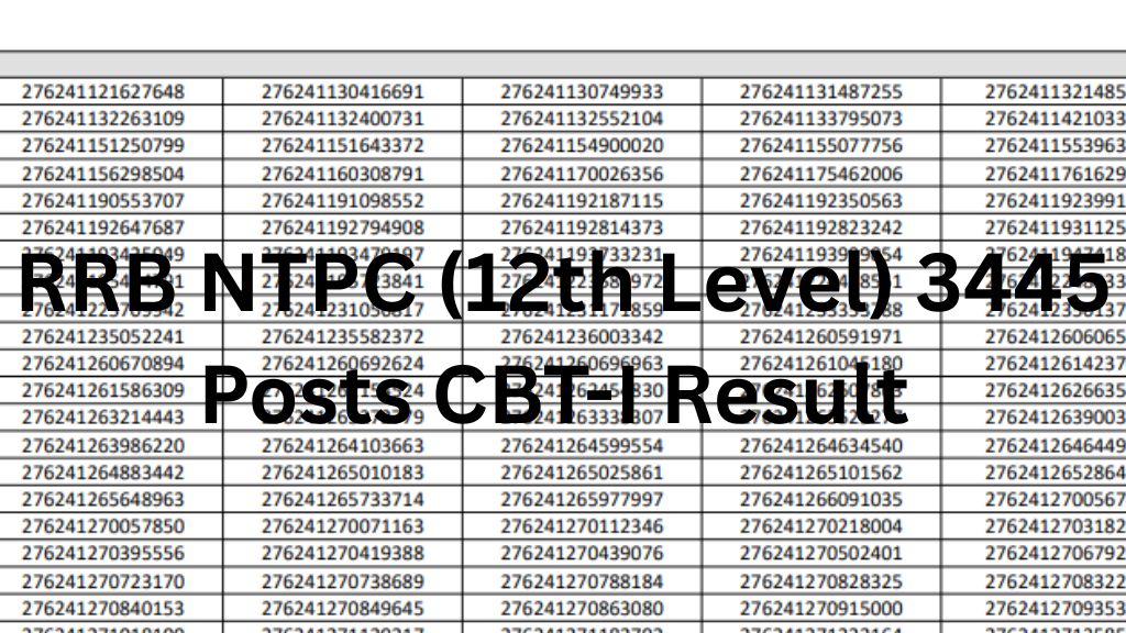 RRB NTPC UG Result 2025