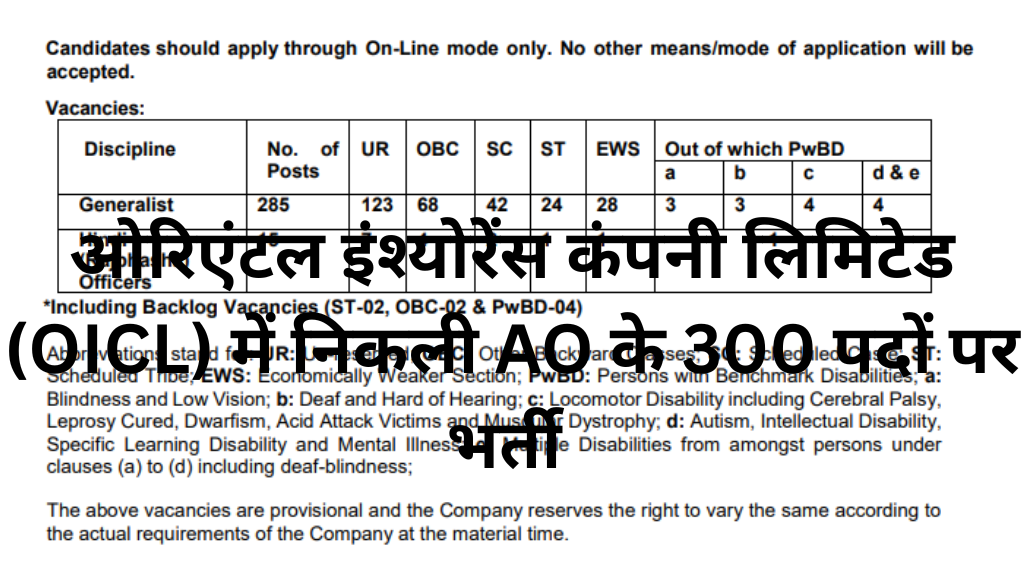 OICL Administrative Officer Recruitment 2025